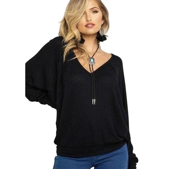 Free People Tops - NWT Free People Santa Clara Thermal Black Size Small